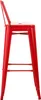 A red bar stool is shown from the side against a white background. Podgląd zdjęcia produktu