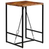 A bar table with a wooden top and black metal legs. Voir les images du produit
