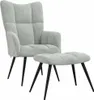 vidaXL Relaxsessel mit Hocker Hellgrau Samt Produktbild-Vorschau 8