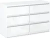 Kommode mit 6 Schubladen Weiß Matt / Weiß Glanz Produktbild-Vorschau 1