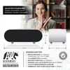 A woman is shown in the background, clapping, with a digital alarm clock in the foreground. Dimensions and features are indicated with text and graphics. Anteprima dell’immagine prodotto