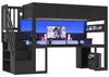 Gaming-Hochbett 90x200 cm mit Schreibtisch, Stauraumtreppe, Produktbild-Vorschau 4
