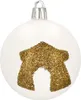 A single white Christmas ornament with a gold glitter design of a house. Anteprima dell’immagine prodotto
