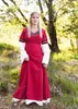 Mittelalterkleid Alvina, rot/natur mit Stickerei - Produktbild-Vorschau 1
