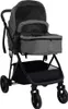 vidaXL 3-in-1 Kinderwagen Hellgrau und Schwarz Stahl Produktbild-Vorschau 2