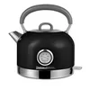 A black electric kettle with a silver base and a gray handle, featuring a built-in thermometer. Podgląd zdjęcia produktu