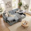 Divano angolare HOMCOM con funzione letto e contenitore, Anteprima dell’immagine prodotto 9