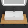 HAGO24 Waschbecken Keramik 605x365x130mm eckig Produktbild-Vorschau 3
