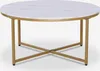 Wohnzimmertisch modern rund 90cm aus Metall Marmoreffekt Produktbild-Vorschau 8