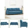 The Living Store 3-Sitzer-Sofa Blau 180 cm Samt Produktbild-Vorschau 1