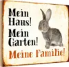 vianmo Holzschild 12x18 cm Tiere Hase mein Haus Garten Produktbild-Vorschau 1