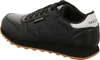 A side view of a black Skechers sports shoe with a tan sole. Produktbild-Vorschau