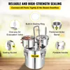A diagram illustrating the features of a stainless steel distillation apparatus. Náhled obrázku produktu