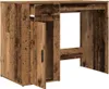 A close-up view of a wooden desk with one drawer and one cabinet door open. Náhled obrázku produktu