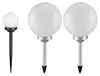 3er Set LED Solarleuchten, Kugel weiß, Erdspieß, D 10/20 cm Produktbild-Vorschau 1