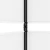Close-up of a foldable room divider with white panels and black metal poles. Náhled obrázku produktu