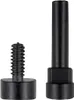 Two black metal repair parts for headphones, a screw and a post, are shown against a white background. Produktbild-Vorschau