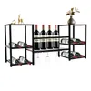 A wall-mounted wine rack with wine bottles and glasses. Podgląd zdjęcia produktu