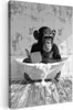 MuchoWow® - Leinwandbilder - Vintage - Affe - Badewanne - Produktbild-Vorschau 1