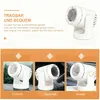 A collage of images showcasing a white car heater, with text describing its features and portability. Produktbild-Vorschau