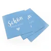 itenga 40x Serviette Schön dass du da bist hellblau mit Produktbild-Vorschau 3