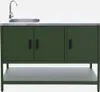 sweeek - Outdoor-Küche aus Stahl mit Spüle L120 cm - Grün Produktbild-Vorschau 2