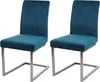 Two blue chairs with silver legs on a white background. Anteprima dell’immagine prodotto