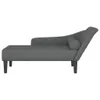 vidaXL Chaise longue avec coussin Tissu gris foncé Voir les images du produit 3