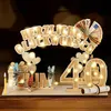 40. Geburtstag Geldgeschenke Holz mit LED Lichterkette, Produktbild-Vorschau 1