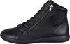 A black leather high-top sneaker with laces and a side zipper, shown from the side against a white background. Anteprima dell’immagine prodotto
