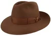 Borsalino feiner Haarfilzhut breite Bogartform in braun