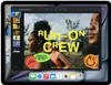 A tablet displaying a presentation or app with images of people running. Produktbild-Vorschau
