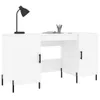 vidaXL Bureau blanc 140x50x75 cm bois composite Voir les images du produit 3