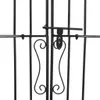 A close-up view of a black metal garden gate with a latch mechanism. Produktbild-Vorschau