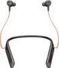 A pair of black and orange wireless earbuds with a neckband, shown against a white background. Voir les images du produit