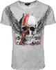 Designer T-Shirt CARISMA Grau Skullwing Slub Yarn CRM4599 L Produktbild-Vorschau 1