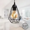 Pendelleuchte schwarz Metall Draht Vintage Industrielampe Produktbild-Vorschau 6