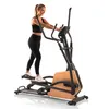 A woman is using an elliptical trainer in a studio setting. Podgląd zdjęcia produktu