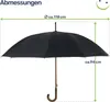 Eleganter Automatik Regenschirm Stockschirm mit Holzgriff Produktbild-Vorschau 7