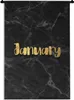 MuchoWow® Wandteppich Wandbehang Kalender - Januar - Gold - Produktbild-Vorschau 1