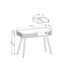 Schminktisch ZOVA T103 cm Konsole mit runden Ecken mit Produktbild-Vorschau 5