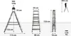 Diagrams and illustrations of a ladder with dimensions and weight capacity. Anteprima dell’immagine prodotto