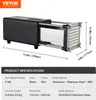 A black electric french fry cutter with dimensions and product specifications displayed. Náhľad obrázku produktu