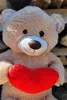 XXL Teddybär creme mit Herz Kuschelbär 100cm Teddy Bär Produktbild-Vorschau 3