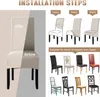 Jídelna Stretch židle kryty XL elastické vysoké zadní židle Náhled obrázku produktu 5