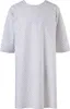 A white patient gown with a small gray diamond pattern, shown flat against a white background. Produktbild-Vorschau