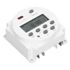 A white digital timer with a digital display and buttons. Voir les images du produit
