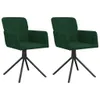 Two dark green velvet swivel chairs with black metal legs are shown against a white background. Anteprima dell’immagine prodotto