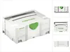A white Festool Systainer tool case with green accents, shown from a three-quarter angle against a white background. Multiple smaller images of the product are displayed to the right. Produktbild-Vorschau