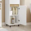 SoBuy mobiler Badschrank BZR225-WN mit Schublade und geöffneter Tür im Badezimmer Podgląd zdjęcia produktu
